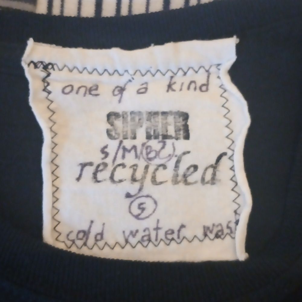 Super Recycled Upcycled Patchwork Black/White/Tan… - image 7